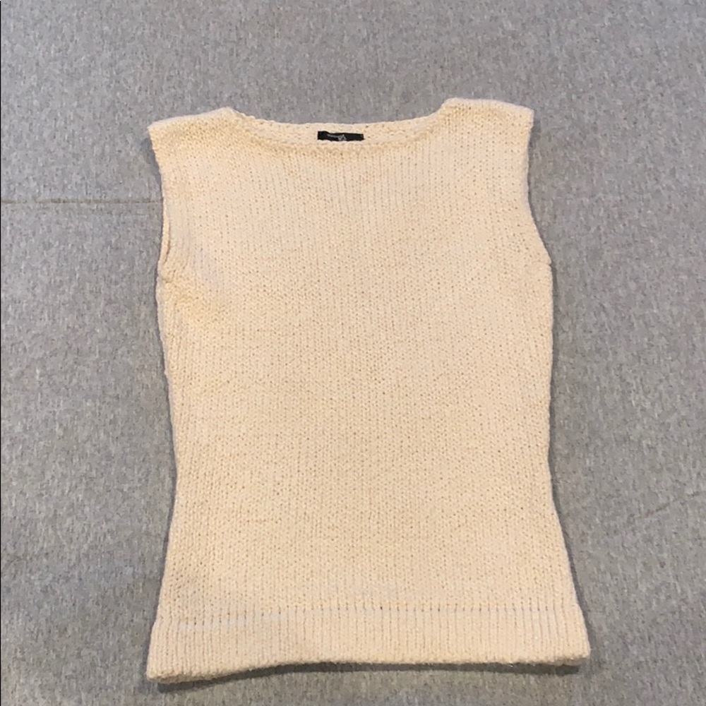 Knit White Sweater Tank Top